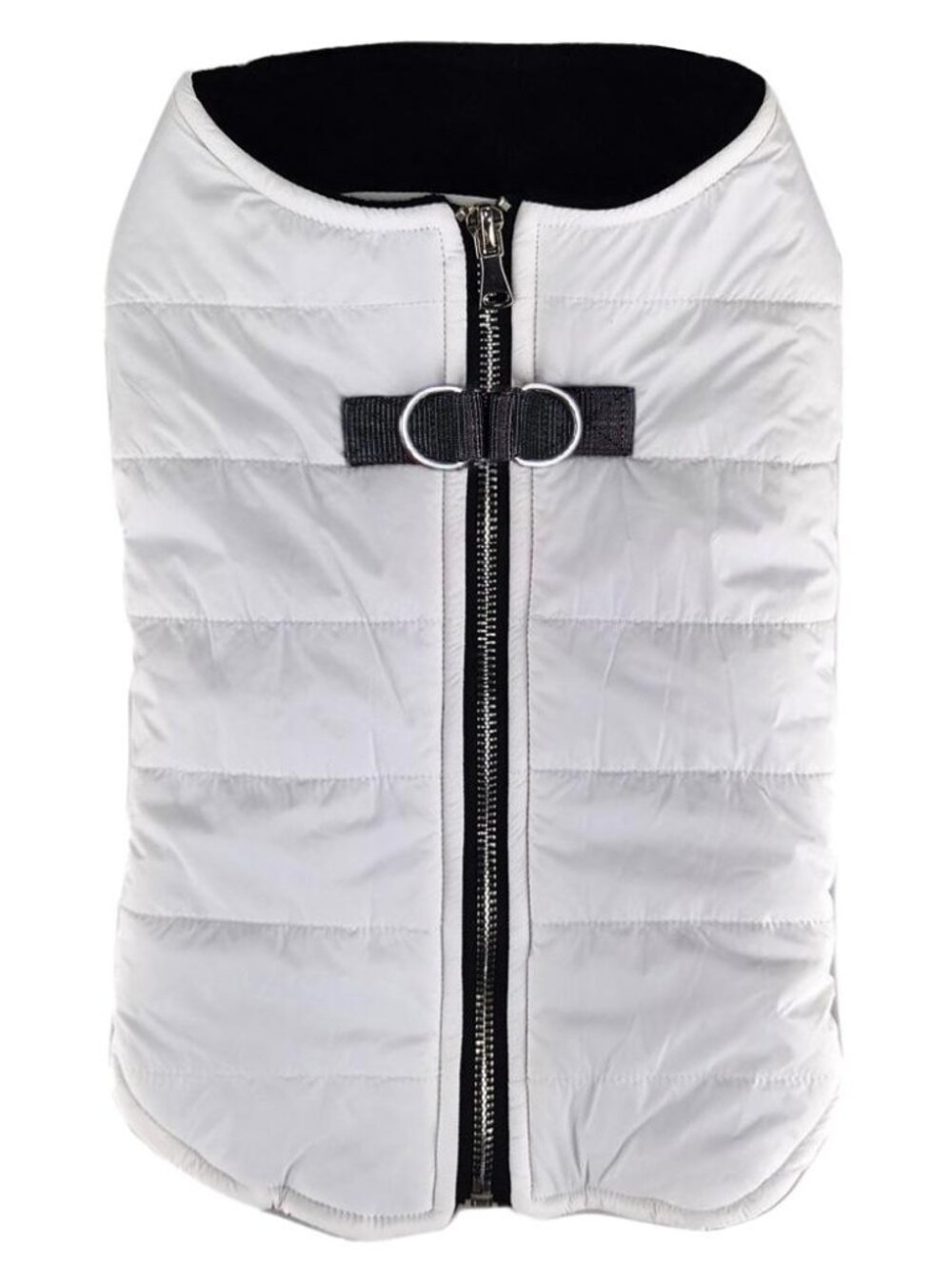 Doggie Design Zip-up Dog Puffer Vest - White